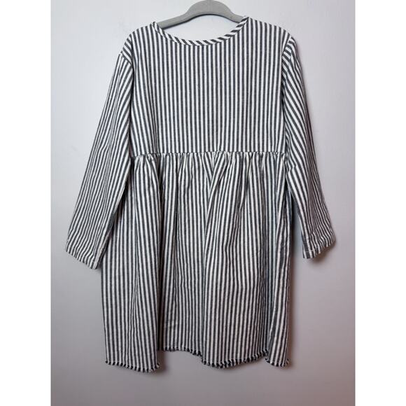 GO GENTLY NATION Girls Long Sleeve Striped Dress Organic Cotton/hemp Neutral 3T - Picture 1 of 8